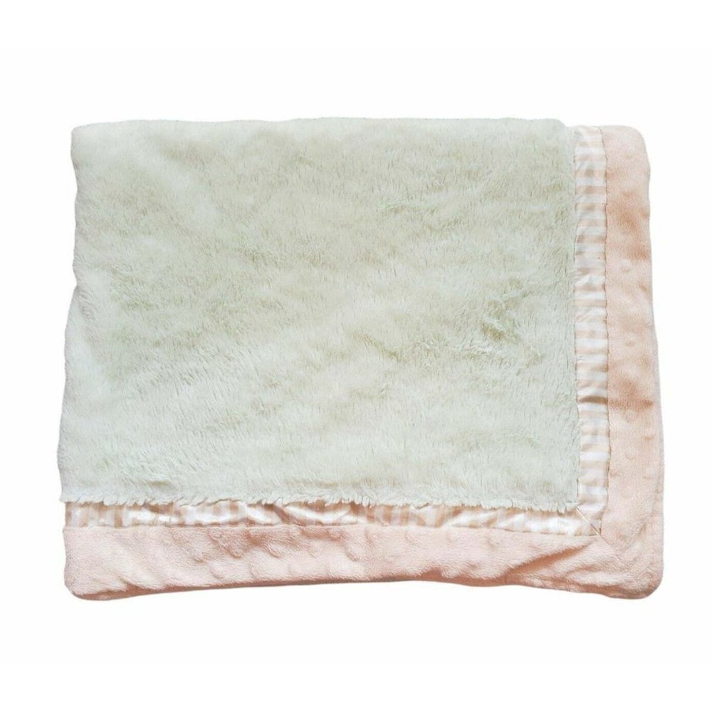 Baby Baby by Blankets and Beyond green blanket tan trim